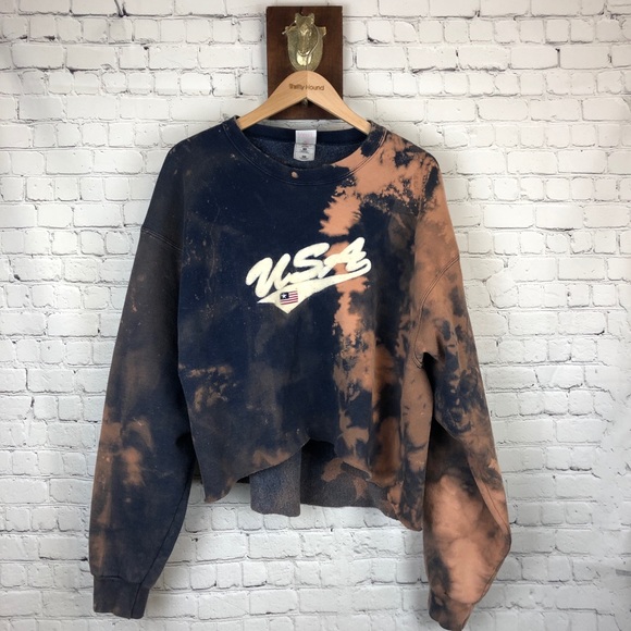 USA vintage bleached oversized sweater - Picture 2 of 5